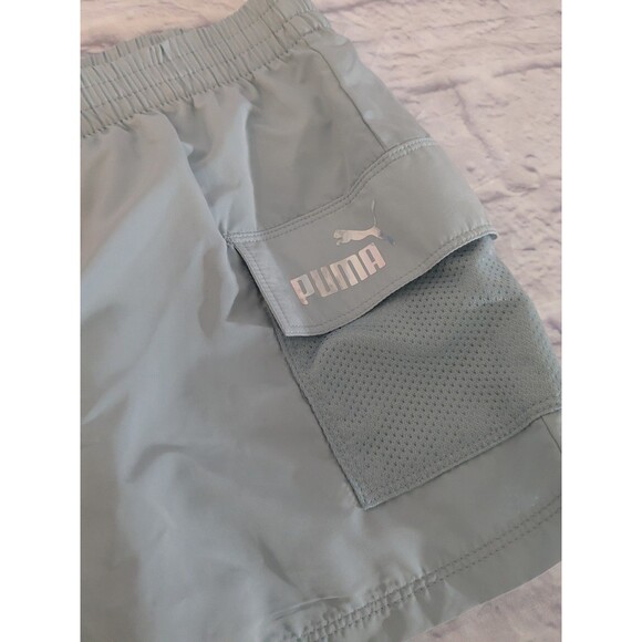 PUMA Youth Girls L Cargo Shorts NWT Turquoise Pocket Performance Athletic Sports - Picture 6 of 6